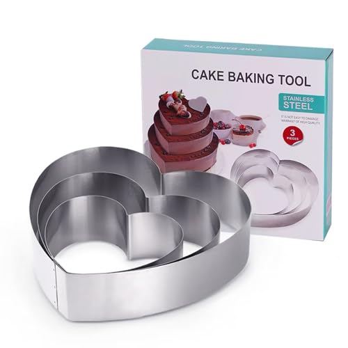 Boolico Herzbackform,Edelstahl Tortenring Set,Backrahmen Backring Kuchenring Herz Boolico Herzbackform,Edelstahl Tortenring Set,Backrahmen Backring Kuchenring Herz von Boolico