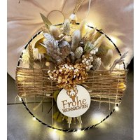 Led-Flower-Hoop, Advent, Trockenblumenring, Metallring, Winter Weihnachten Frohe Weihnachten, Rot/Grün/Gold Led-Flower-Hoop, Advent, Trockenblumenring, Metallring, Winter Weihnachten Frohe Weihnachten, Rot/Grün/Gold von BoomaFlowers22