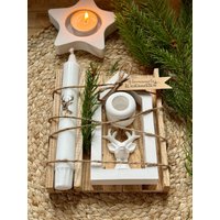Raysin Geschenk-Set, Stabkerze, Weihnachten, Tischdeko, Kerzenhalter , Lichterhaus, Hirsch, Advent Raysin Geschenk-Set, Stabkerze, Weihnachten, Tischdeko, Kerzenhalter , Lichterhaus, Hirsch, Advent von BoomaFlowers22