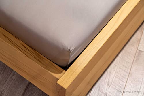 Boomba Bamboo Premium Spannbettlaken für Topper Matratze, 100% Bio Bambus, 200x200 cm, Soft Taupe, 400TC von Boomba Bamboo