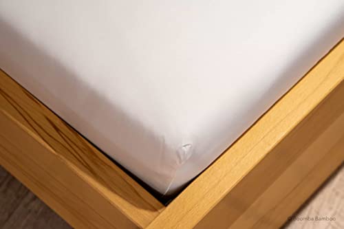 Boomba Bamboo Premium Spannbettlaken für Topper Spannbettlaken 100% Bio Bamboo 160 x 200 cm, Coco White, 400TC von Boomba Bamboo