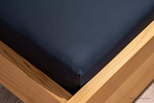 Boomba Bamboo Premium Topper Spannbettlaken 100% Bio Bambus, 200x200 cm, Space Blue, 400TC von Boomba Bamboo