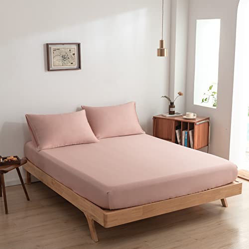 Spannbetttuch aus 100% Bio-Bambus passend für Matratzen bis 35 cm - 100% Weich - Hotelgefühl - (Cuddle Pink, 180x200) von Boomba Bamboo