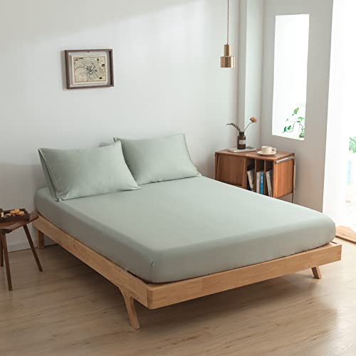Spannbetttuch aus 100% Bio-Bambus passend für Matratzen bis 35 cm - 100% Weich - Hotelgefühl - (Sage Green, 180x210) von Boomba Bamboo