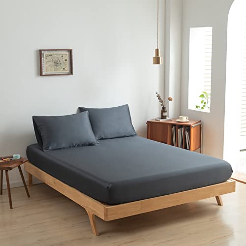 Spannbetttuch aus 100% Bio-Bambus passend für Matratzen bis 35 cm - 100% Weich - Hotelgefühl - (Space Blue, 200x200) von Boomba Bamboo