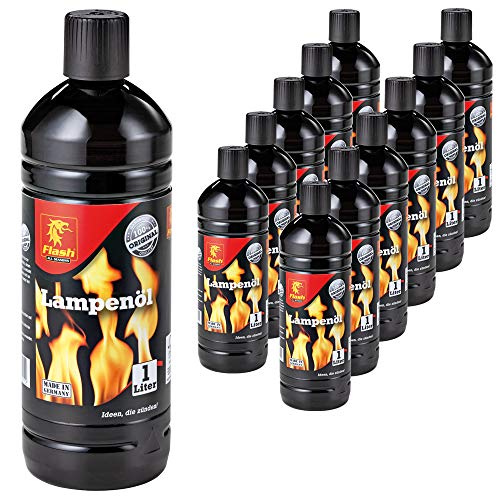 12 Liter (12x 1 Liter) Flash Lampenöl Petroleum-Lampen Gartenfackel Öl von Boomex - FLASH