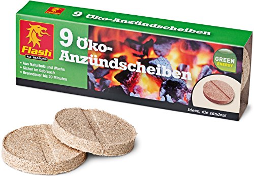 Boomex Flash Öko Anzünder - Holz & Wachs - 9 Scheiben von Boomex
