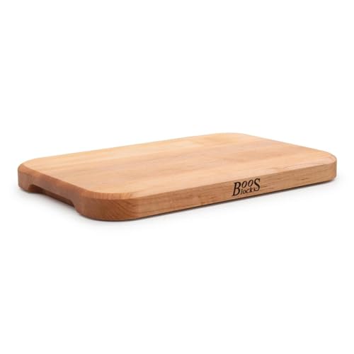 Boos Block Chop-N-Serve - 30,5 x 20 x 2,5 CM - Allzweckbretter - Hackklotz - Ahorn Schneidebrett - Servierbrett - Antibakterielles Frühstücksbrettchen - Vesperbrett Holz von Boos Block