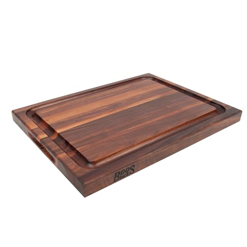 Boos Block Schneidebrett Mit Saftrille XXL – 46 x 31 x 4 CM - Holz Mit Griff - Walnuss – Brett Nussbaum - Hackbrett - Fleischbrett Boos Block Schneidebrett Mit Saftrille XXL – 46 x 31 x 4 CM - Holz Mit Griff - Walnuss – Brett Nussbaum - Hackbrett - Fleischbrett von Boos Block