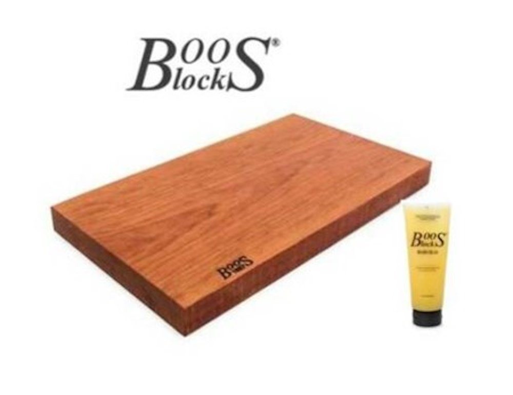 Boos Blocks Schneidebrett BOOS Blocks 1887 Kirschholz 43x30.5x4.5cm + Pflegecreme BB46 von Boos Blocks