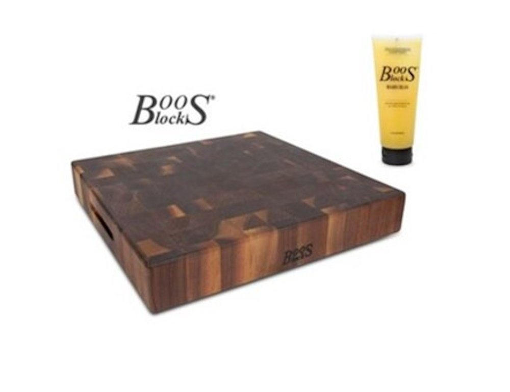 Boos Blocks Schneidebrett BOOS Blocks BLACK WALNUT Schneidebrett 46 x 46 x 7,5 cm + Creme - BB36 von Boos Blocks