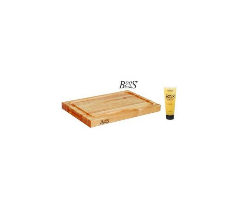 Boos Blocks Schneidebrett BOOS Blocks GROOVE Schneidebrett Ahorn 46x31x4 cm + Pflegecreme BB11 von Boos Blocks