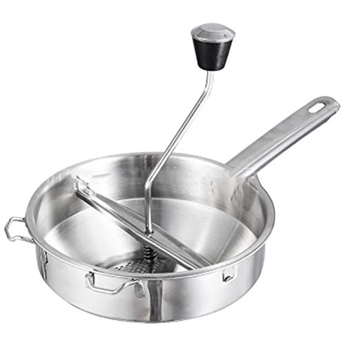 Booso Lebensmittelmühle aus Edelstahl Töpfe, Lebensmittelmühle mit Griffen, Schlammmühle Küchenutensilien für Lebensmittelmixer von Booso