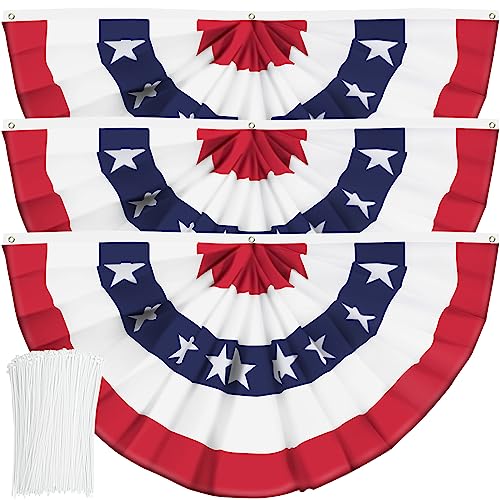 3 Stück USA-Falten-Fahne Amerikanische US-Wimpelkette patriotische halbe Fan Banner Flagge mit Leinwand Header und Messingösen für den 4. Juli Gedenktag, Innen- Außenbereich, Dekoration (9,5 x 1,2 m) 3 Stück USA-Falten-Fahne Amerikanische US-Wimpelkette patriotische halbe Fan Banner Flagge mit Leinwand Header und Messingösen für den 4. Juli Gedenktag, Innen- Außenbereich, Dekoration (9,5 x 1,2 m) von Booson