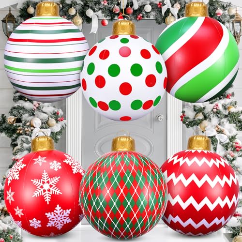 6 Stück 61 cm aufblasbare Weihnachtskugeln, große PVC-Weihnachtsdekoration, hängende Ornamente, übergroße Weihnachtsbaumkugeln, aufblasbare Weihnachtskugeln, Dekorationen für Hof, Rasen, Veranda, 6 Stück 61 cm aufblasbare Weihnachtskugeln, große PVC-Weihnachtsdekoration, hängende Ornamente, übergroße Weihnachtsbaumkugeln, aufblasbare Weihnachtskugeln, Dekorationen für Hof, Rasen, Veranda, von Booson
