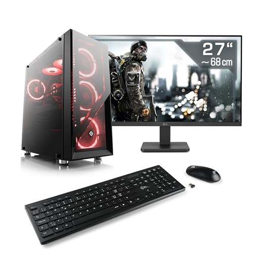 Boost Boxx Gaming PC mit Windows 11 Home, AMD Ryzen 5 7600X 6X 4700 MHz, 1000 GB M.2 SSD, 16 GB DDR5-RAM, GeForce RTX 4060, Gigabyte Mainbaord, USB 3.2, 27 Zoll Full-HD, Tastatur/Maus-Set, M11540H von Boost Boxx