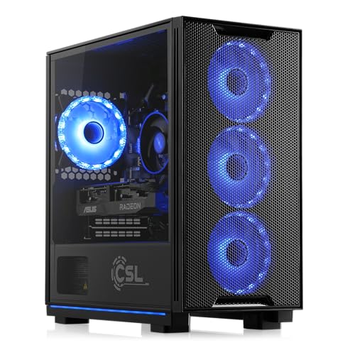 Boost Boxx Gaming PC mit Windows 11 Home, AMD Ryzen 5 9600X 6X 3900 MHz, 1000 GB M.2 SSD, 32 GB DDR5-RAM, Radeon RX 7600 XT, Gigabyte Mainboard, USB 3.2, M11800H von Boost Boxx