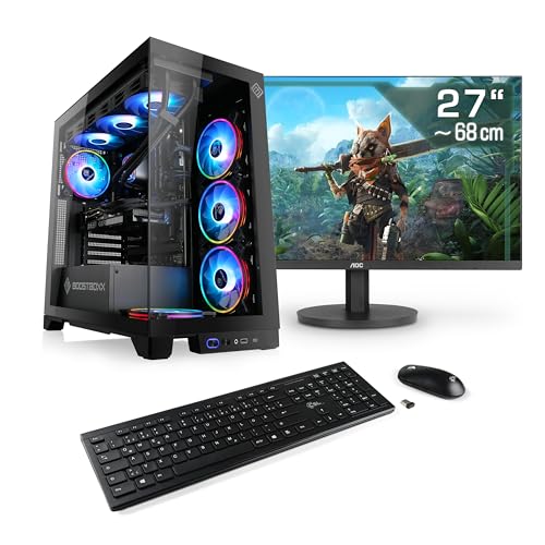 Gaming PC mit Windows 11 Home, AMD Ryzen 7 9700X 8X 3800 MHz, 1000 GB M.2 SSD, 32 GB DDR5-RAM, GeForce RTX 4070 Super, MSI Mainbaord, USB 3.2, 27 Zoll WQHD, Tastatur/Maus-Set, M11560H von Boost Boxx