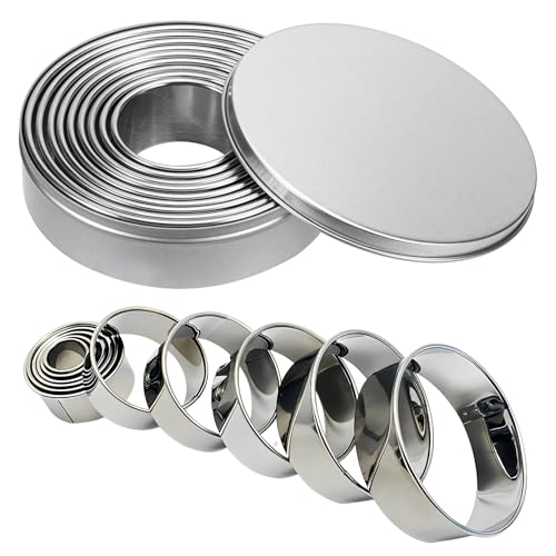 Ausstecher Rund,Bootoow 12 Stück Edelstahl Ausstechformen ×2,Plätzchen Ausstecher Rund Dessertringe Ausstechformen Keksausstecher Plätzchenausstecher Mit Aufbewahrungsbox Ausstecher Rund,Bootoow 12 Stück Edelstahl Ausstechformen ×2,Plätzchen Ausstecher Rund Dessertringe Ausstechformen Keksausstecher Plätzchenausstecher Mit Aufbewahrungsbox von Bootoow
