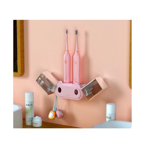 Zahnbürstenhalter,Bootoow Universal Elektrische Zahnbürstenhalter,Elfen Zahnbürstenhalter Wand,Multifunktional Badezimmer An Der Wand Befestigter Zahnbürstenbehälter Mit Ablaufloch Ohne Bohren(Rosa) von Bootoow