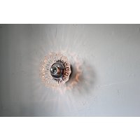 Wandlampe, Vintage Bundesglas Klare Blume Plattenschirm, Wand - Oder Deckenleuchte Für Unterputzmontage, Draht Einlaufen Einstecken, Leuchtmittel von BootsNGus