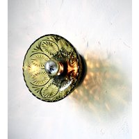 Wandleuchte Oder Deckenleuchte, Upcycled Vintage Grün Glas 8 "Schüssel Lampenschirm, Draht Stecker, Inklusive Leuchtmittel Wandleuchte Oder Deckenleuchte, Upcycled Vintage Grün Glas 8 "Schüssel Lampenschirm, Draht Stecker, Inklusive Leuchtmittel von BootsNGus