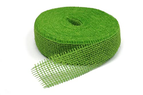 Juteband, Natur Jute, 5 cm breit, 40 m Rolle | Tischband Deko Hochzeit rustikal Natur/Farbig (grün) von Boppon