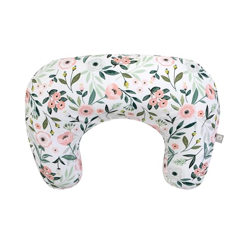 Boppy Stillkissen - Rosa Gartenblumen - Größeres, stützendes Kissen zum Stillen & Flaschenfüttern - Festere Füllung, Höhere Hebung, größere Fläche als Original Stillkissen von Boppy