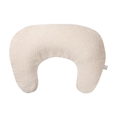 Boppy Stillkissen mit luxuriösem Stoffbezug, Haferflocken-Boucle, größeres, stützendes Kissen zum Stillen und Füttern mit Flasche, Fester und höher als das Original, mit Premium-Bezug von Boppy