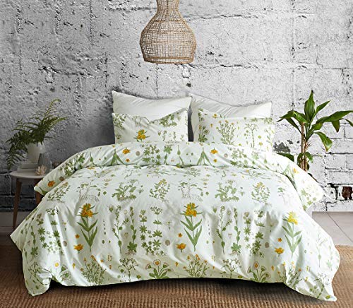 Bettwäsche Set Blumen Botanisch Pflanze Muster Drucken Polyester-Baumwolle 1 Bettbezug 135x200 mit 1 Kopfkissenbezug 80x80 ohne Füllung von Boqingzhu