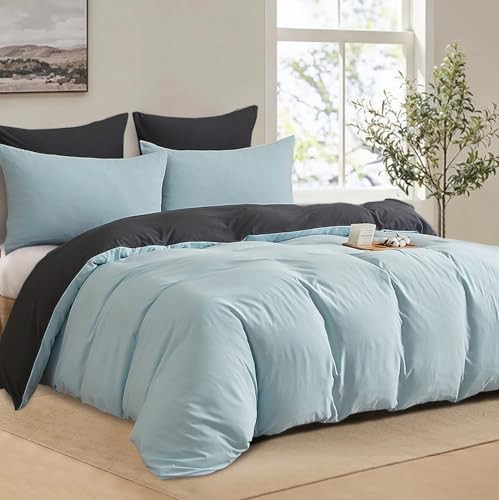 Boqingzhu Baumwolle Bettwäsche 200x200cm Blau Hellblau Grau Doppelbett Weich Renforce Wende Baumwollbettwäsche Bettbezug 200x200cm und 2 Kissenbezüge 80x80cm mit Reißverschluss Boqingzhu Baumwolle Bettwäsche 200x200cm Blau Hellblau Grau Doppelbett Weich Renforce Wende Baumwollbettwäsche Bettbezug 200x200cm und 2 Kissenbezüge 80x80cm mit Reißverschluss von Boqingzhu