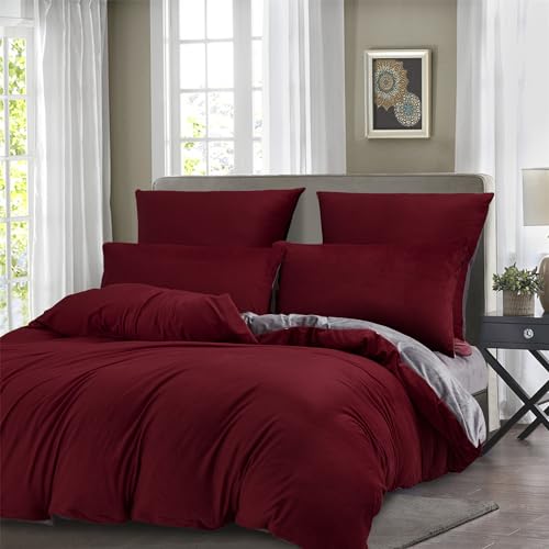 Boqingzhu Biber Bettwäsche 200×220cm Plüsch Rot Weinrot Grau Flanell Winter Warm Kuschelig Flauschig Wende Bettwäsche Teddy Fleece Samt Cashmere Touch Bettbezug 200×220cm Boqingzhu Biber Bettwäsche 200×220cm Plüsch Rot Weinrot Grau Flanell Winter Warm Kuschelig Flauschig Wende Bettwäsche Teddy Fleece Samt Cashmere Touch Bettbezug 200×220cm von Boqingzhu
