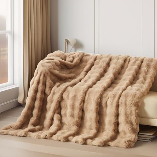 Boqingzhu Kuscheldecke Beige Braun Khaki 150×200cm Flauschig Warm Weich Dick Sofadecke Couchdecke Wohnzimmer Decke Plüschdecke von Boqingzhu