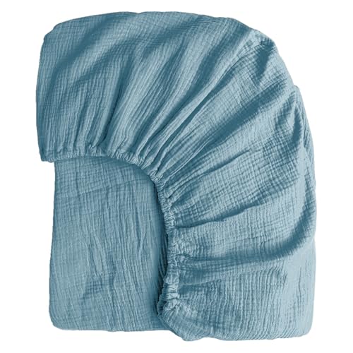 Boqingzhu Muslin Baumwolle Spannbettlaken 140x200cm Petrol Blau Dunkelblau Atmungsaktiv Kühlend Sommer Weich Hautfreundlich Spannbetttuch Bettlaken für Matraze bis 30cm Boxspringbett Topper Boqingzhu Muslin Baumwolle Spannbettlaken 140x200cm Petrol Blau Dunkelblau Atmungsaktiv Kühlend Sommer Weich Hautfreundlich Spannbetttuch Bettlaken für Matraze bis 30cm Boxspringbett Topper von Boqingzhu