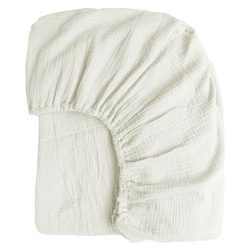 Boqingzhu Muslin Baumwolle Spannbettlaken 200x200cm Weiß Atmungsaktiv Kühlend Sommer Weich Hautfreundlich Spannbetttuch Bettlaken für Matraze bis 30cm Boxspringbett Topper Boqingzhu Muslin Baumwolle Spannbettlaken 200x200cm Weiß Atmungsaktiv Kühlend Sommer Weich Hautfreundlich Spannbetttuch Bettlaken für Matraze bis 30cm Boxspringbett Topper von Boqingzhu