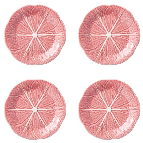 Bordallo Pinheiro Rosa Kohl Dessert Obst Teller Set mit 4 Blättern Motiv Steingut Handgefertigtes portugiesisches Geschirr Vorspeise Gebäckschale für Obstsalat, Kuchen, Gelato, Beeren, Torte, Macarons Bordallo Pinheiro Rosa Kohl Dessert Obst Teller Set mit 4 Blättern Motiv Steingut Handgefertigtes portugiesisches Geschirr Vorspeise Gebäckschale für Obstsalat, Kuchen, Gelato, Beeren, Torte, Macarons von Bordallo Pinheiro