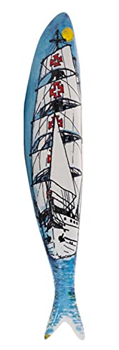 Bordallo Pinheiro Sardine Segelboot Wanddekoration von Bordallo Pinheiro