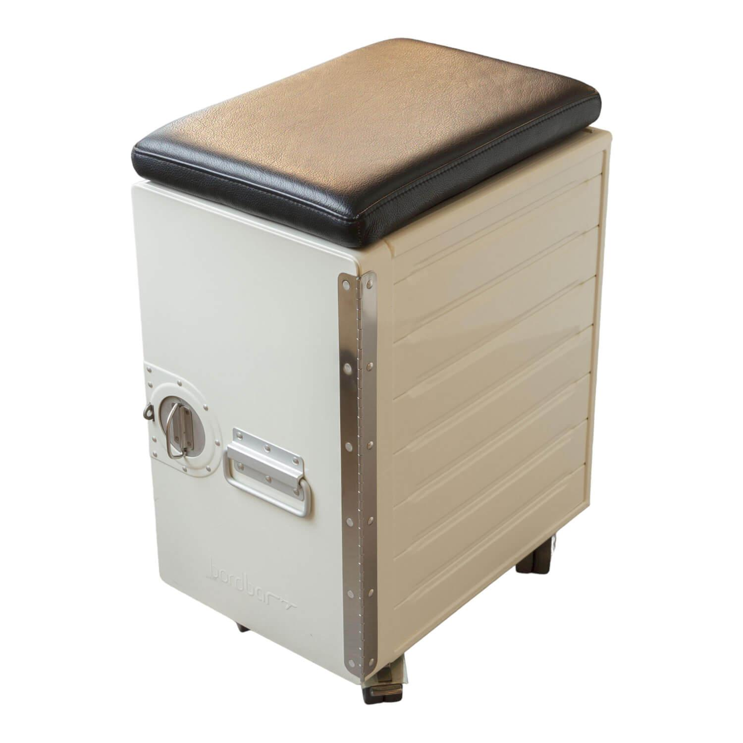 Container Box White Mit Leder Sitzkissen von Bordbar