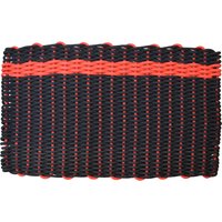 Schwarz Mit Rotem Akzent Streifen - Handgewebte Seil Türmatte Teppich Veteran Made von BoredParacord