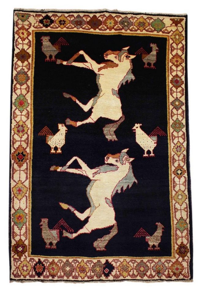 Orientteppich Perserteppich Gabbeh 195 x 128 cm, Borento, rechteckig, Höhe: 15 mm, Handgeknüpft von Borento