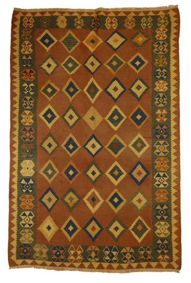 Orientteppich Perserteppich Kelim 210 x 140 cm, Borento, rechteckig, Höhe: 4 mm, Handgewebt von Borento
