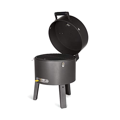 Boretti Tonello Holzkohlegrill mit Deckel | Kleineres Format | Mobiler | Ideal für Strand, Campingplatz oder Park | 57x40x40cm (HxBxT) | Farbe: Anthrazit von Boretti