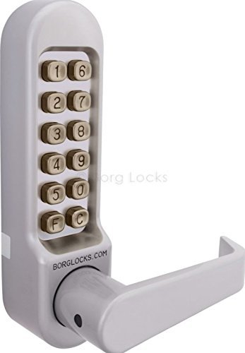 Borg 5001 (5401) Digital Push Button Door Lock with Holdback in Satin Chrome by Borg Locks von Borg Locks