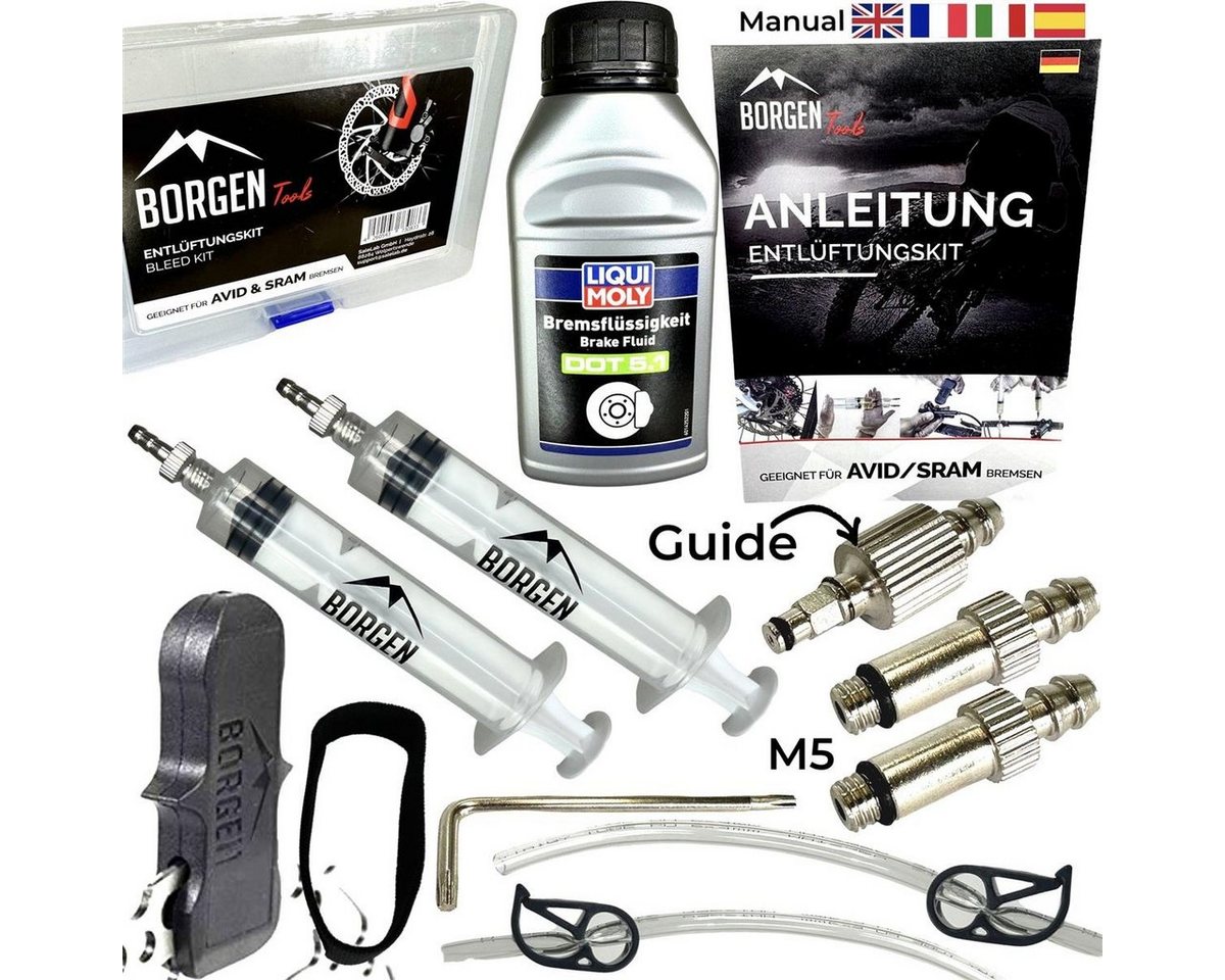 Borgen Fahrrad-Montageständer Borgen Service Kit Liquid Molly DOT 5.1 Öl Avid Sram Scheibenbremsen von Borgen