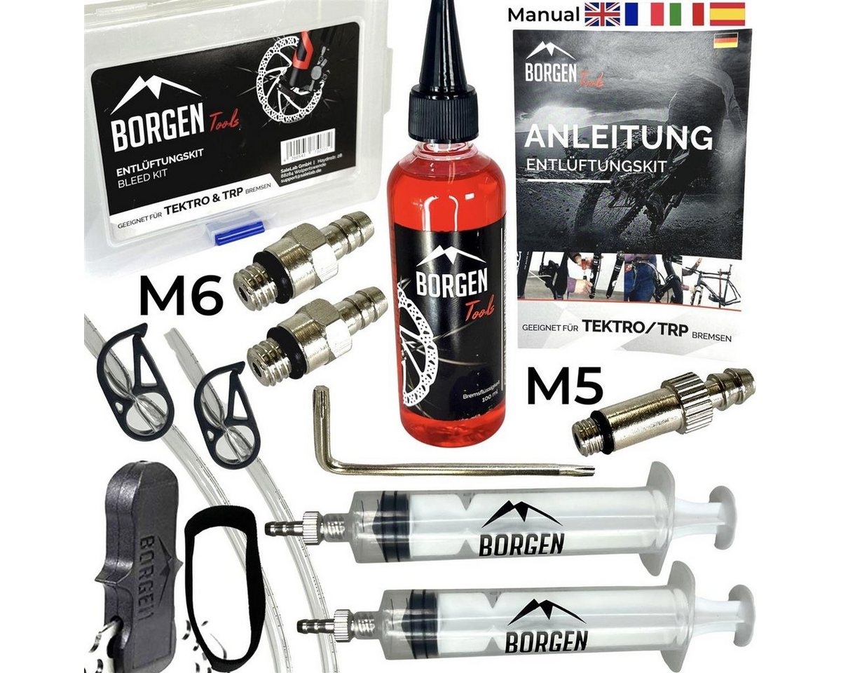 Borgen Fahrrad-Montageständer Borgen Service Kit mit Mineral Öl für Tektro & TRP Scheibenbremsen von Borgen