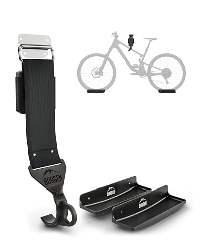 Borgen Fahrrad Wandhalterung - einstellbare Fahrradhalterung für die Wand - E-Bike, Rennrad, MTB, Rennrad kompatibel - gummierter Haken gegen Kratzer von Borgen