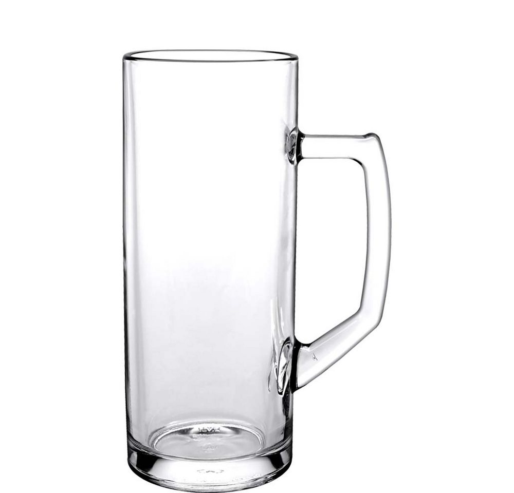 Borgonovo Bierkrug Reno, Glas, Bierseidel Bierkrug Bierglas 335ml Glas transparent 6 Stück von Borgonovo