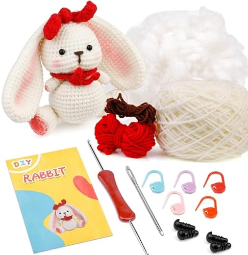 Boriad Häckel Kit für Anfänger,Häkelset mit Schritt-für-Schritt-Videoanleitungen in deutscher Sprache,Stricken für Anfänger set,Crochet Set mit Häkelanleitung für Erwachsene und Kinder,Kaninchen Boriad Häckel Kit für Anfänger,Häkelset mit Schritt-für-Schritt-Videoanleitungen in deutscher Sprache,Stricken für Anfänger set,Crochet Set mit Häkelanleitung für Erwachsene und Kinder,Kaninchen von Boriad