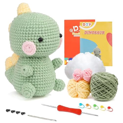 Boriad Häckel Kit für Anfänger,Häkelset mit Schritt-für-Schritt-Videoanleitungen in deutscher Sprache,Stricken für Anfänger set,Crochet Set mit Häkelanleitung für Erwachsene und Kinder,Dinosaurier Boriad Häckel Kit für Anfänger,Häkelset mit Schritt-für-Schritt-Videoanleitungen in deutscher Sprache,Stricken für Anfänger set,Crochet Set mit Häkelanleitung für Erwachsene und Kinder,Dinosaurier von Boriad