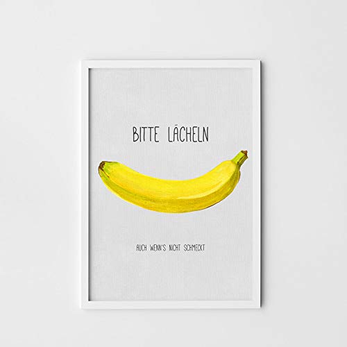 Hochwertiger Kunstdruck Poster Print – Bitte lächeln - Künstler: Boris Draschoff - A4 - 210mm x 297mm Badezimmer Deko Bilder Wohnzimmer Poster & Kunstdrucke | Lieferung ohne Rahmen von Boris Draschoff